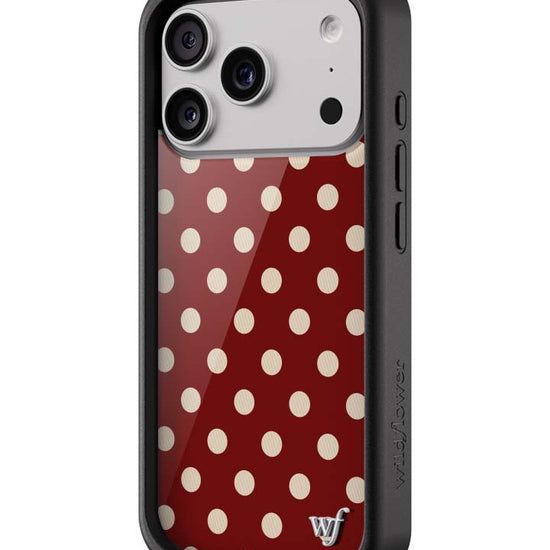 Wildflower iPhone case 17 Pro Polka Dot Burgundy and Cream Cute