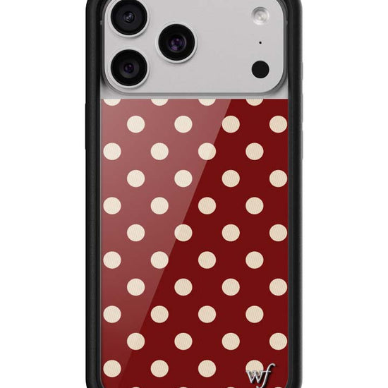 Wildflower iPhone case 17 Pro Max Polka Dot Burgundy and Cream Cute