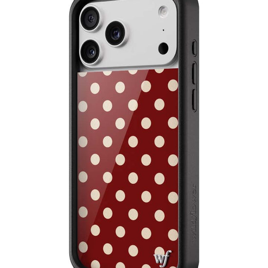 Wildflower iPhone case 17 Pro Max Polka Dot Burgundy and Cream Cute