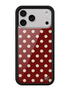 Wildflower iPhone case 18 Pro Max Polka Dot Burgundy and Cream Cute