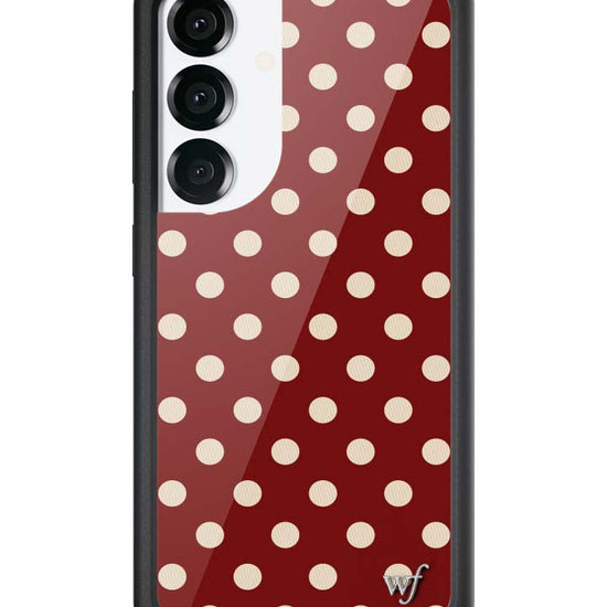 Wildflower Galaxy S25 case Polka Dot Burgundy and Cream Cute