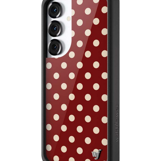 Wildflower Galaxy S25 case Polka Dot Burgundy and Cream Cute