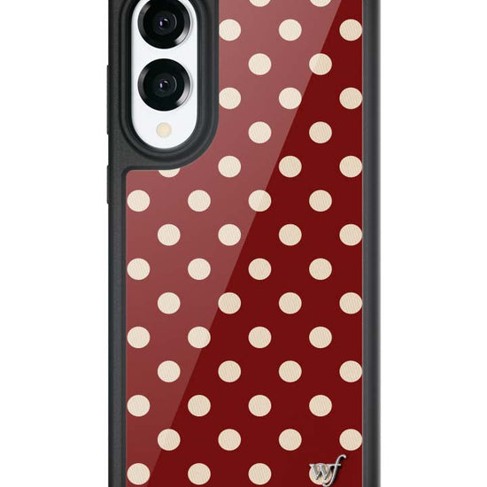 Wildflower Galaxy S25 case Edge Polka Dot Burgundy and Cream Cute