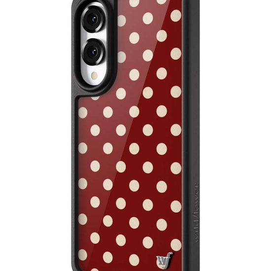 Wildflower Galaxy S25 case Edge Polka Dot Burgundy and Cream Cute