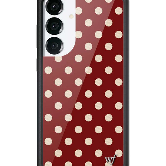 Wildflower Galaxy S25 case Plus Polka Dot Burgundy and Cream Cute
