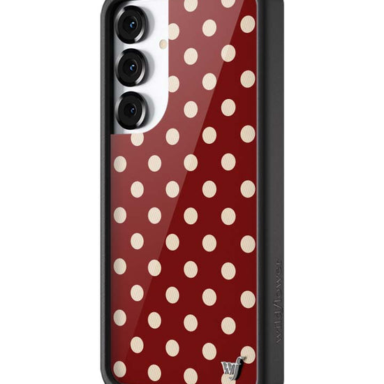 Wildflower Galaxy S25 case Plus Polka Dot Burgundy and Cream Cute