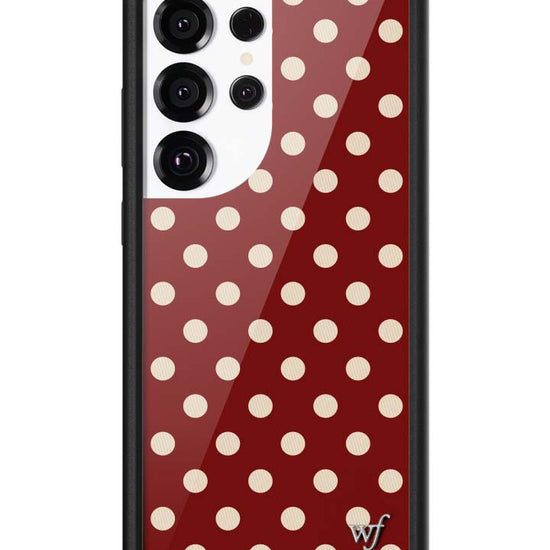 Wildflower Galaxy S25 case Ultra Polka Dot Burgundy and Cream Cute