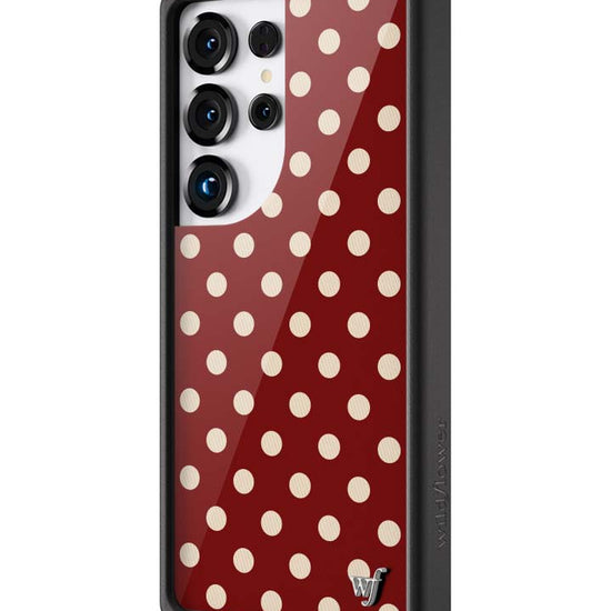 Wildflower Galaxy S25 case Ultra Polka Dot Burgundy and Cream Cute