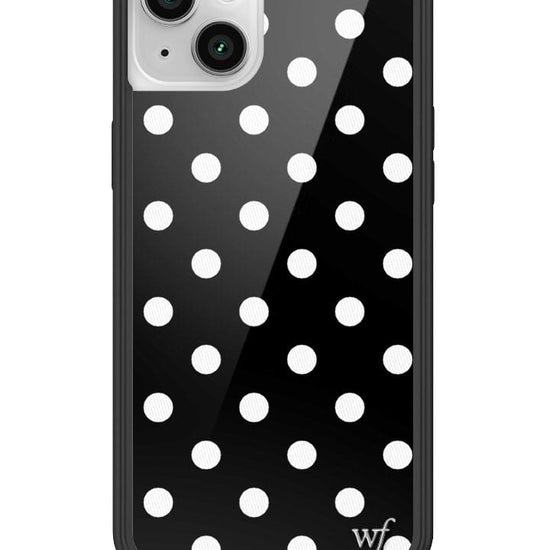 wildflower polka dot iphone 14plus|black and white