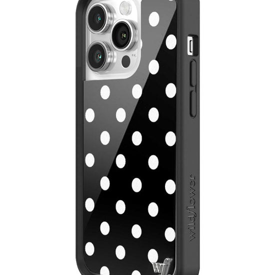 wildflower polka dot iphone 14pro|black and white