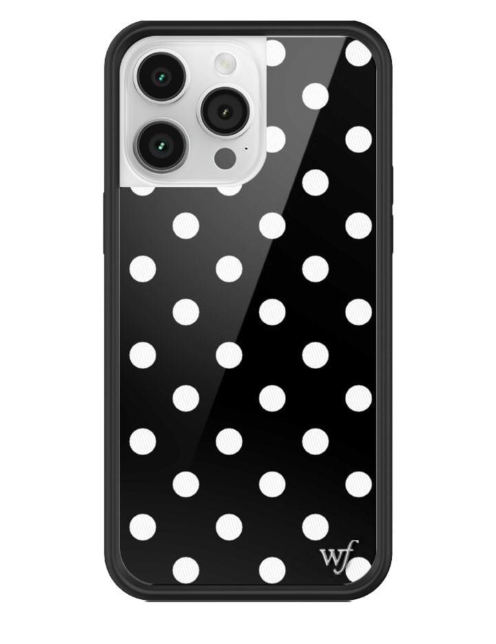 Wildflower Polka Dot iPhone 14 Pro Max Case Black and White