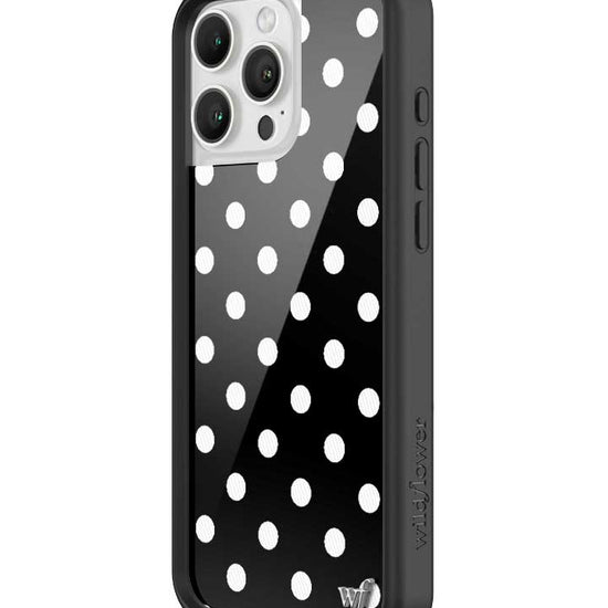 Wildflower Polka Dot Black and White iPhone 16 Pro Max Case