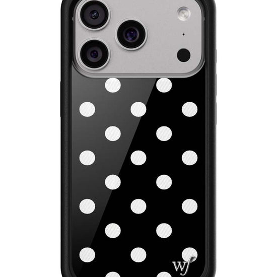 Wildflower Polka Dot Black and White iPhone 17 Pro Case