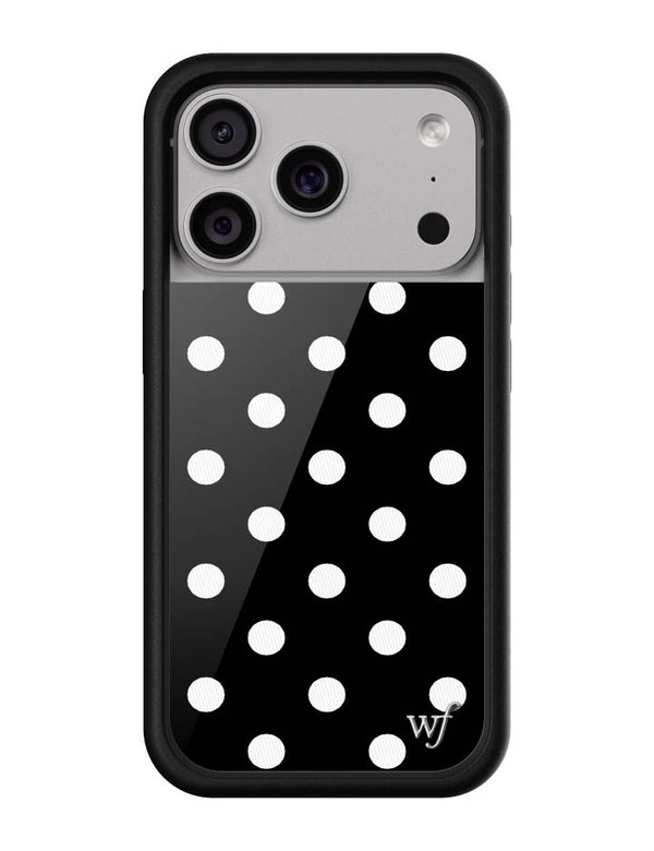 Wildflower Polka Dot Black and White iPhone 17 Pro Case