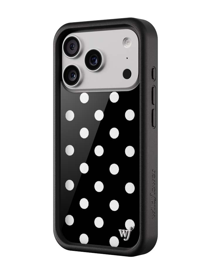 Polka Dot | Black and White iPhone 17 Pro Case – Wildflower Cases