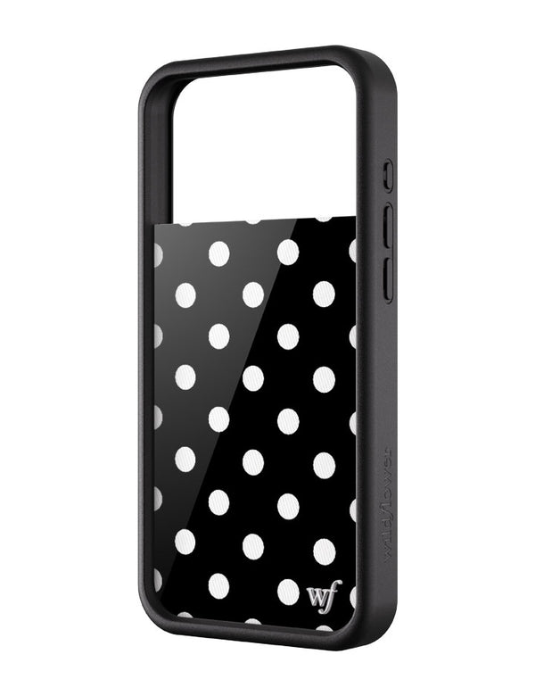 Wildflower Polka Dot Black and White iPhone 17 Pro Max Case