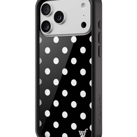 Wildflower Polka Dot Black and White iPhone 17 Pro Max Case