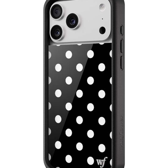 Wildflower Polka Dot Black and White iPhone 17 Pro Max Case