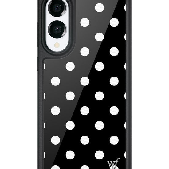 Wildflower Galaxy S25 case Edge Polka Dot Black White Cute