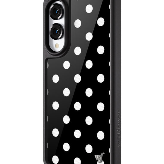 Wildflower Galaxy S25 case Edge Polka Dot Black White Cute