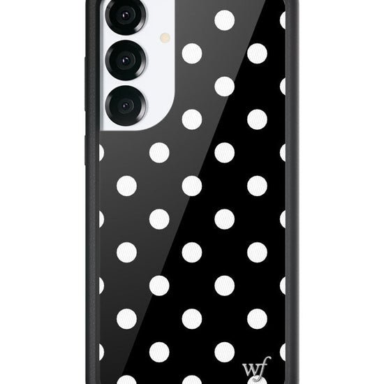 Wildflower Galaxy S25 case Plus Polka Dot Black White Cute