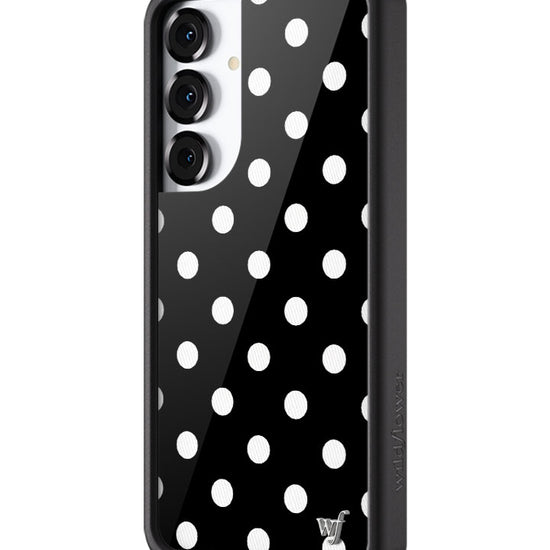 Wildflower Galaxy S25 case Plus Polka Dot Black White Cute
