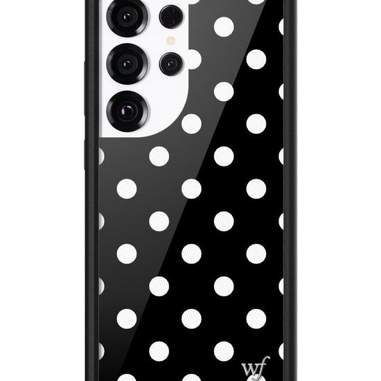 Wildflower Galaxy S25 case Ultra Polka Dot Black White Cute