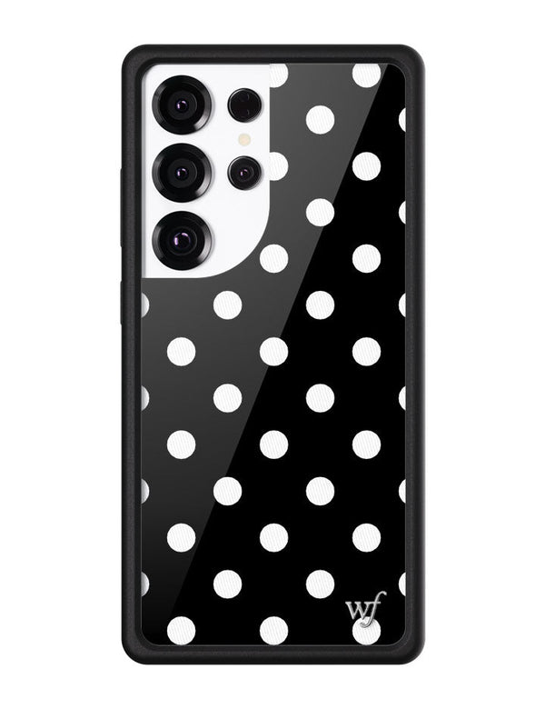 Wildflower Galaxy S25 case Ultra Polka Dot Black White Cute
