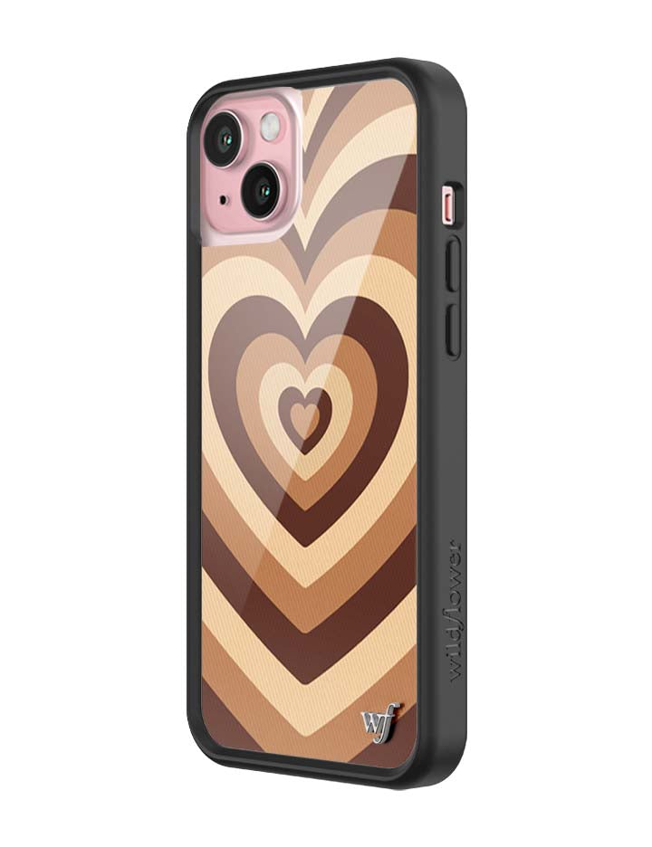 Wildflower iPhone case 15 Plus Latte Love Mocha Cute