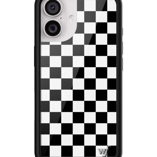 wildflower iphone case 17 black checkers black white
