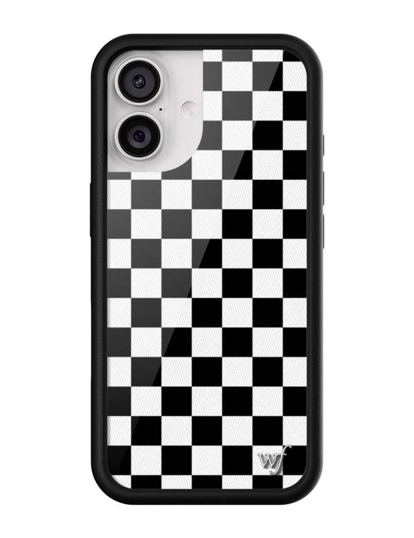 wildflower iphone case 17 black checkers black white