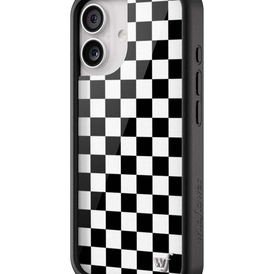 wildflower iphone case 17 black checkers black white