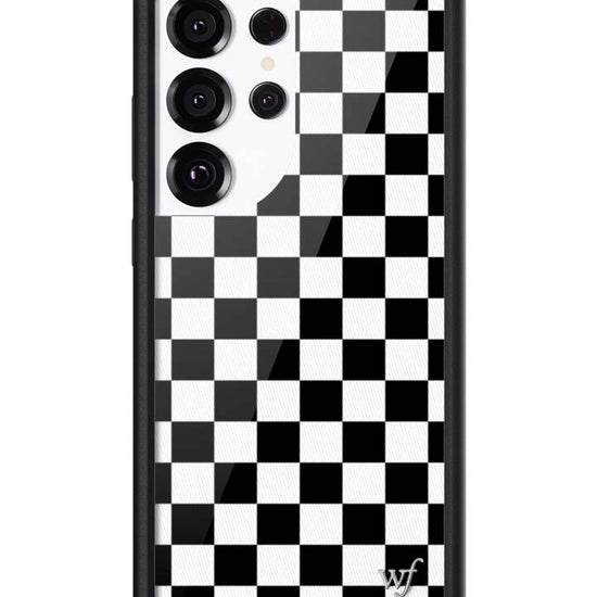 Wildflower Galaxy S25 case Ultra Checkers Black White Cute