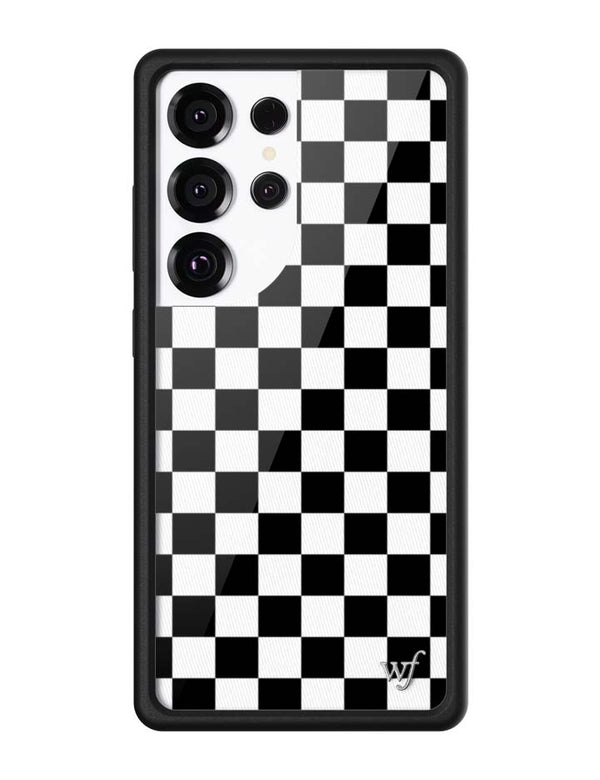Wildflower Galaxy S25 case Ultra Checkers Black White Cute