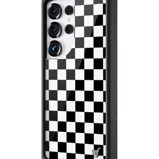 Wildflower Galaxy S25 case Ultra Checkers Black White Cute