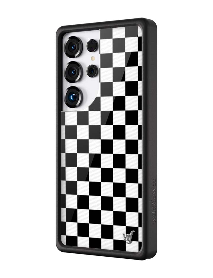 Wildflower Galaxy S25 case Ultra Checkers Black White Cute