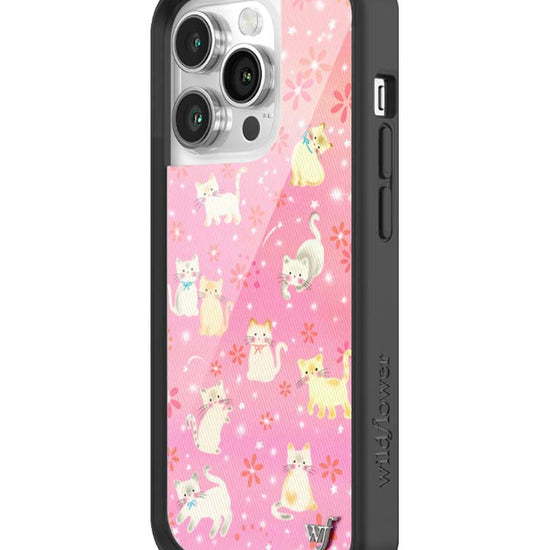 Wildflower iPhone case 14 Pro Claire Drake Cats Collab Pink Cute