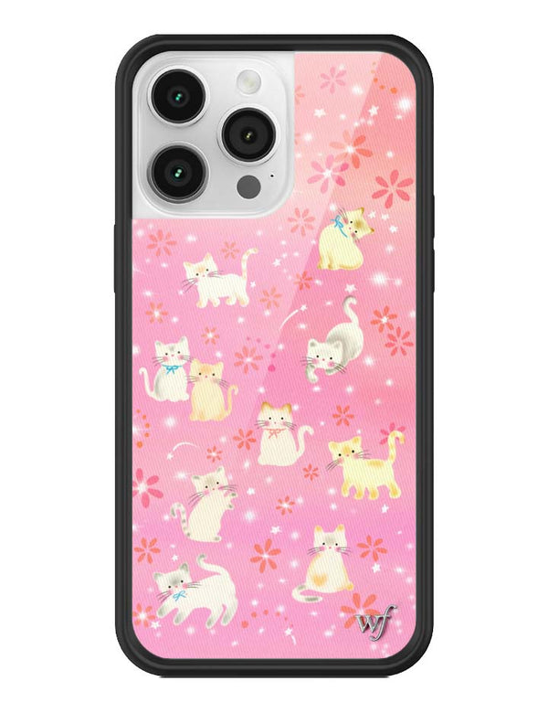Wildflower iPhone case 14 Pro Max Claire Drake Cats Collab Pink Cute
