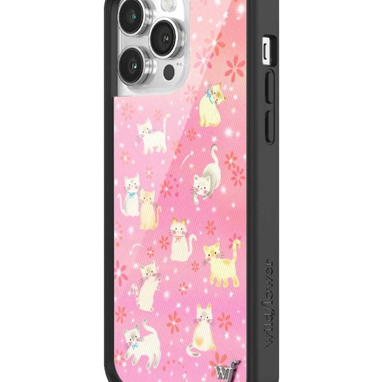 Wildflower iPhone case 14 Pro Max Claire Drake Cats Collab Pink Cute