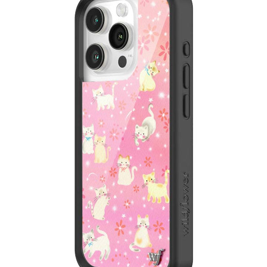 Wildflower iPhone case 15 Pro Claire Drake Cats Collab Pink Cute