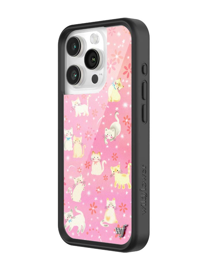 Wildflower iPhone case 15 Pro Claire Drake Cats Collab Pink Cute