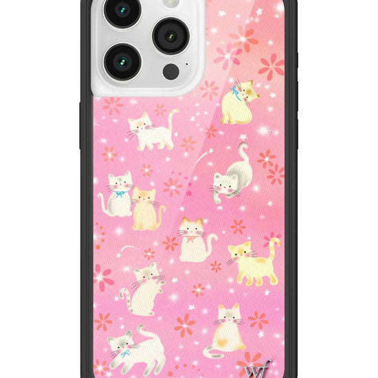 Wildflower iPhone case 15 Pro Max Claire Drake Cats Collab Pink Cute