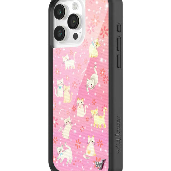 Wildflower iPhone case 15 Pro Max Claire Drake Cats Collab Pink Cute