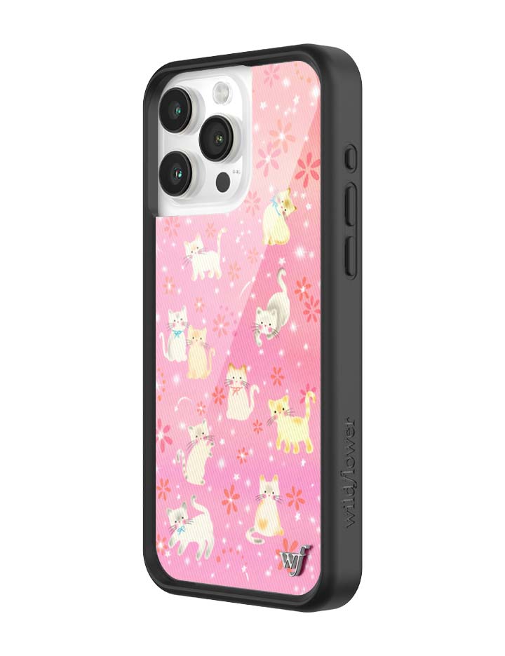 Wildflower iPhone case 15 Pro Max Claire Drake Cats Collab Pink Cute