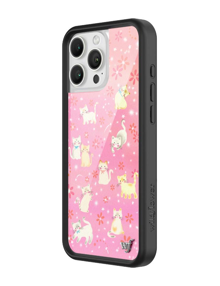 Wildflower iPhone case 16 Pro Max Claire Drake Cats Collab Pink Cute
