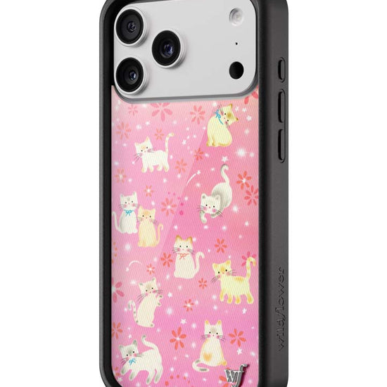 Wildflower iPhone case 18 Pro Max Claire Drake Cats Collab Pink Cute