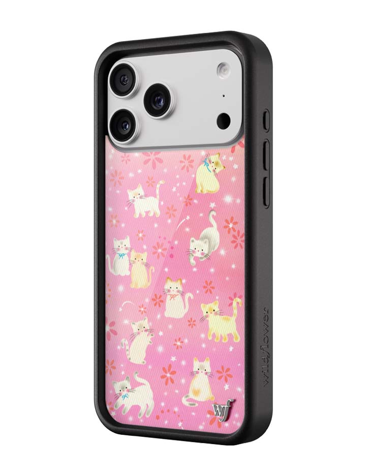 Wildflower iPhone case 18 Pro Max Claire Drake Cats Collab Pink Cute