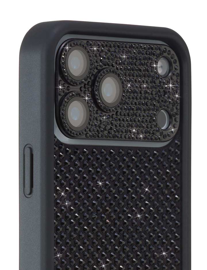 Wildflower Camera Bling Cover 18 Pro Max Black Cute 