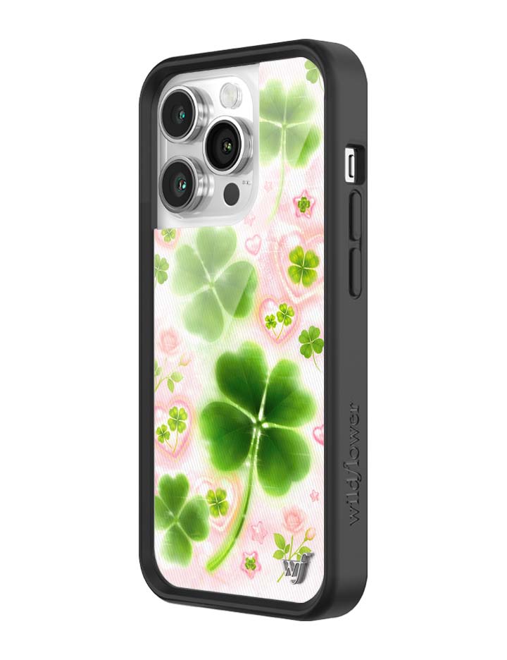 Wildflower iPhone case 14 Pro Miss Lucky Clover Green Cute