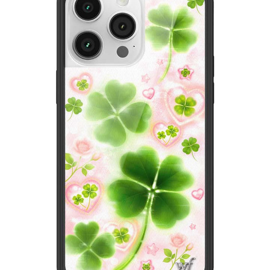 Wildflower iPhone case 14 Pro Max Miss Lucky Clover Green Cute